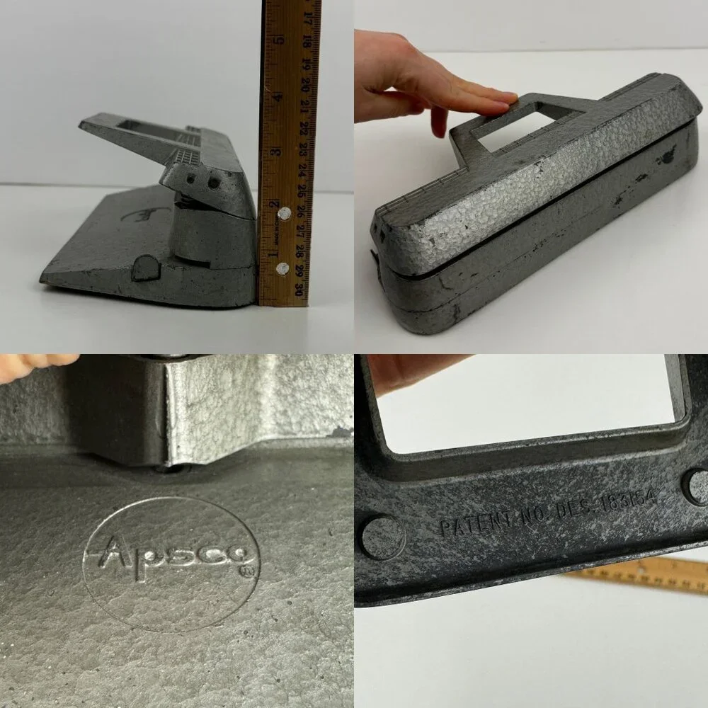 Vintage Retro Apsco Heavy‎ Duty Paper 3 Hole Punch Silver Gray Color Office Tool